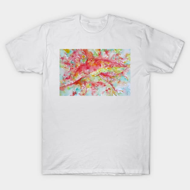 WATERCOLOR SHARK T-Shirt by lautir